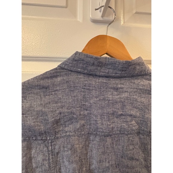 Jones & Co Jones New York Blue 100% Linen Button Up Jacket Womens 1X Plus Size - Picture 6 of 9